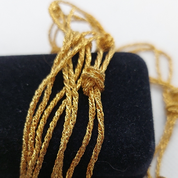 MONET Goldtone Knot Necklace & Huggie Textured Goldtone Pierced Earring Set EVC - Picture 13 of 13